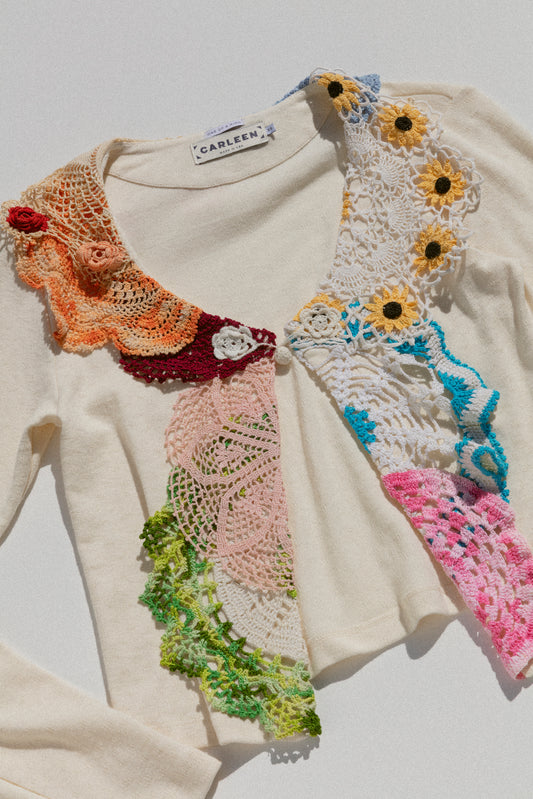 Doily Cardigan - Sunflowers & Roses (XSmall)