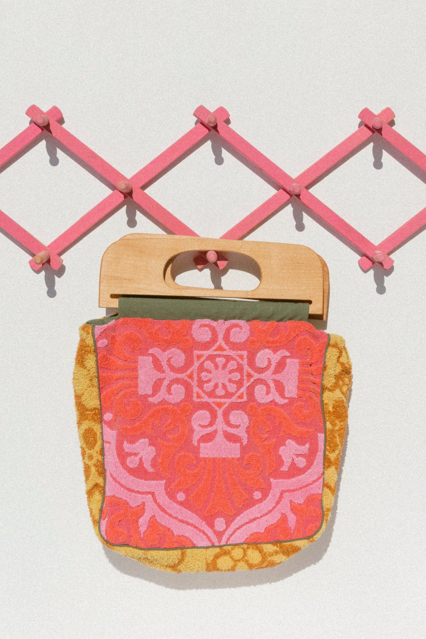 Towel Handbag - Cherry & Gold