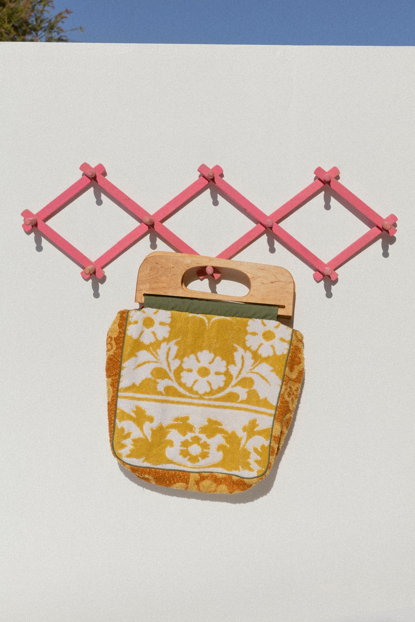 Towel Handbag - Cherry & Gold