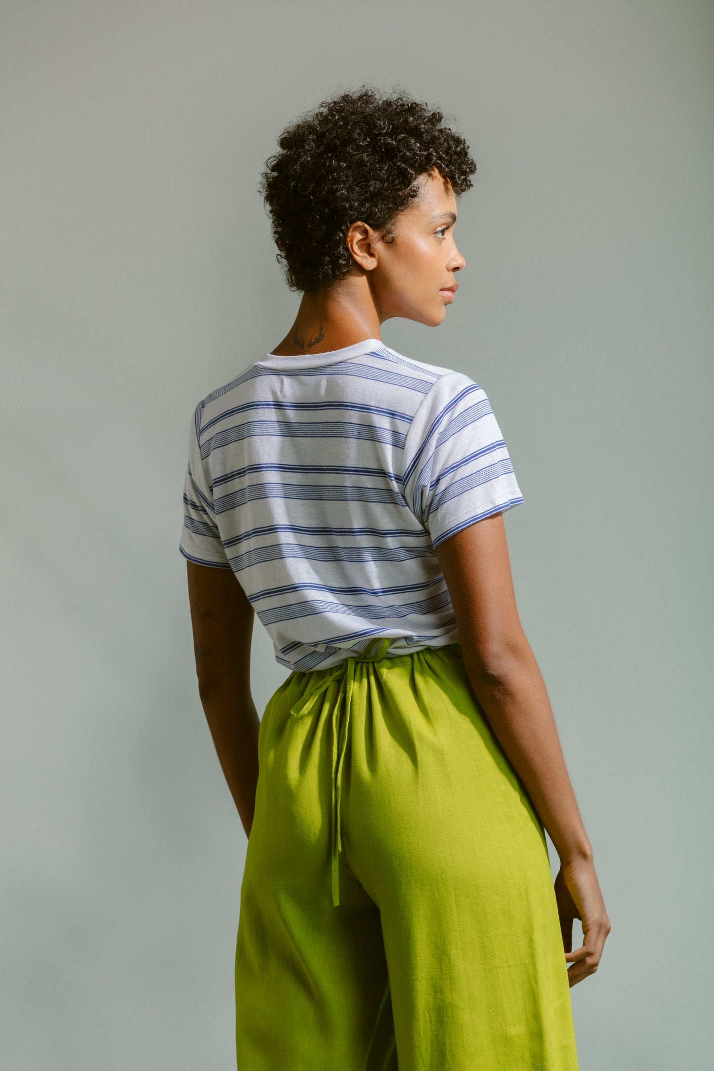 Perfect Little Short Sleeve Shirt - Blue Stripe