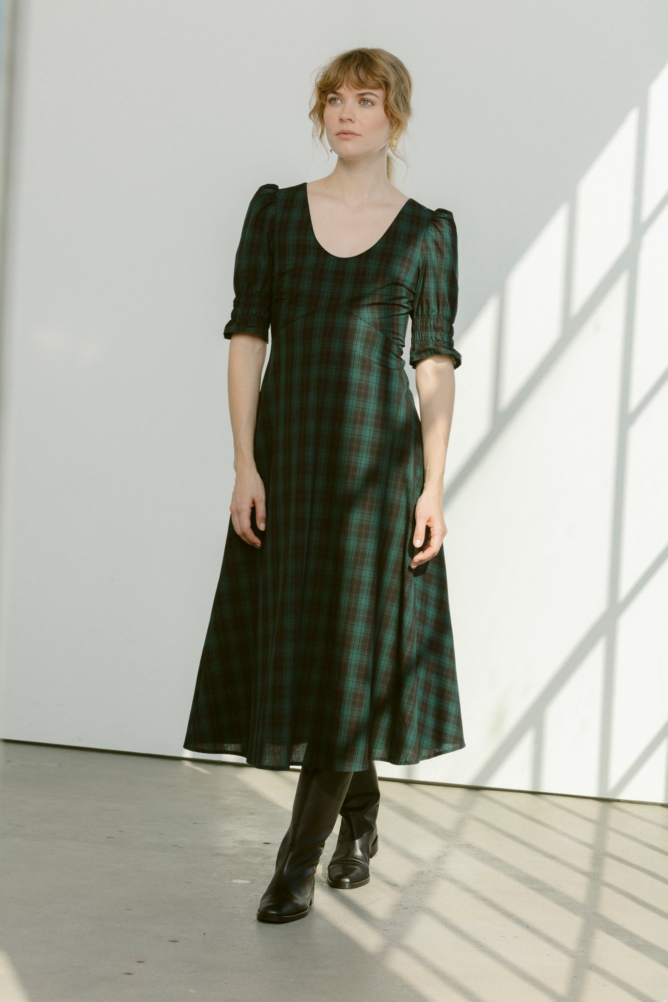 Austen Dress - Dark Plaid