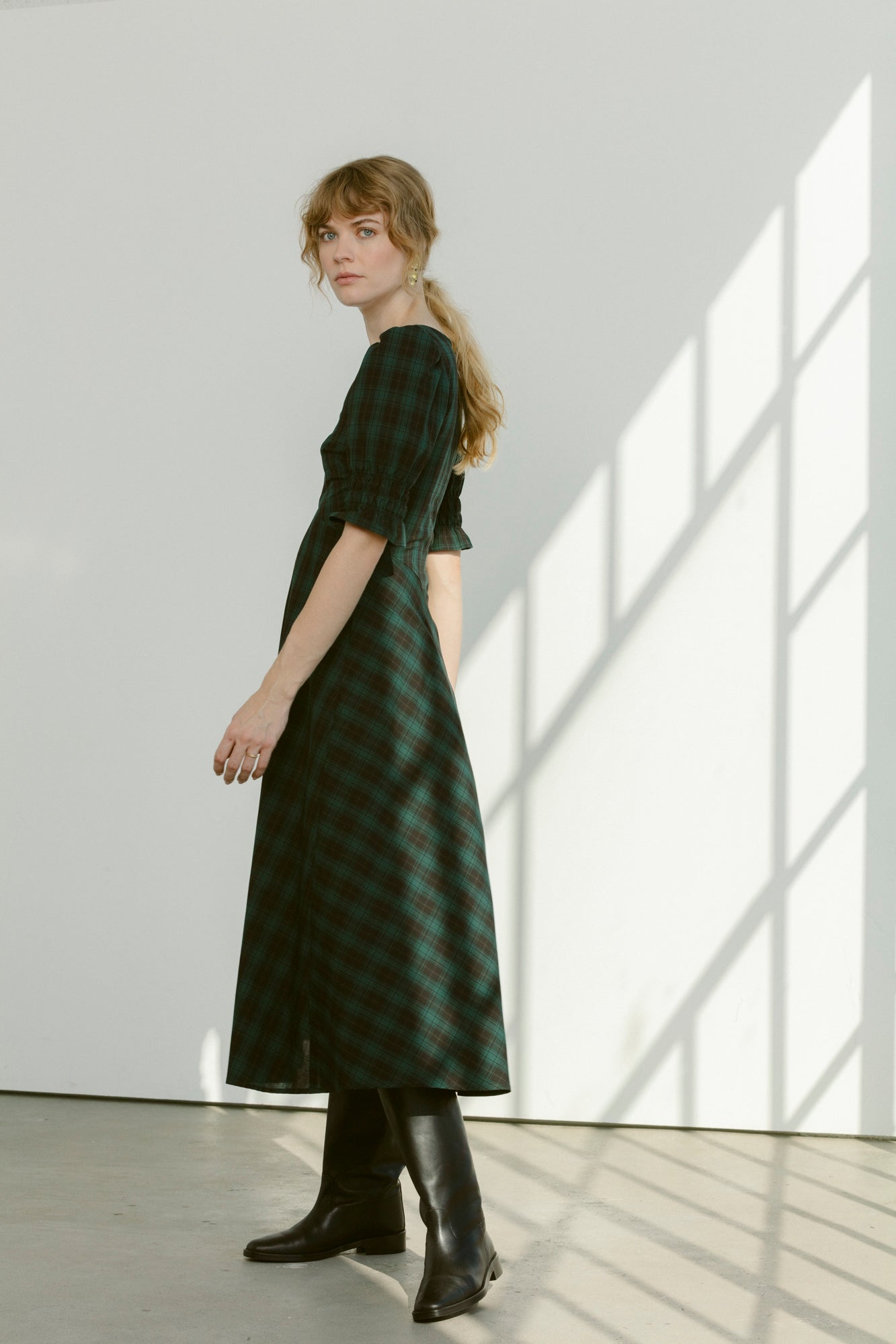 Austen Dress - Dark Plaid
