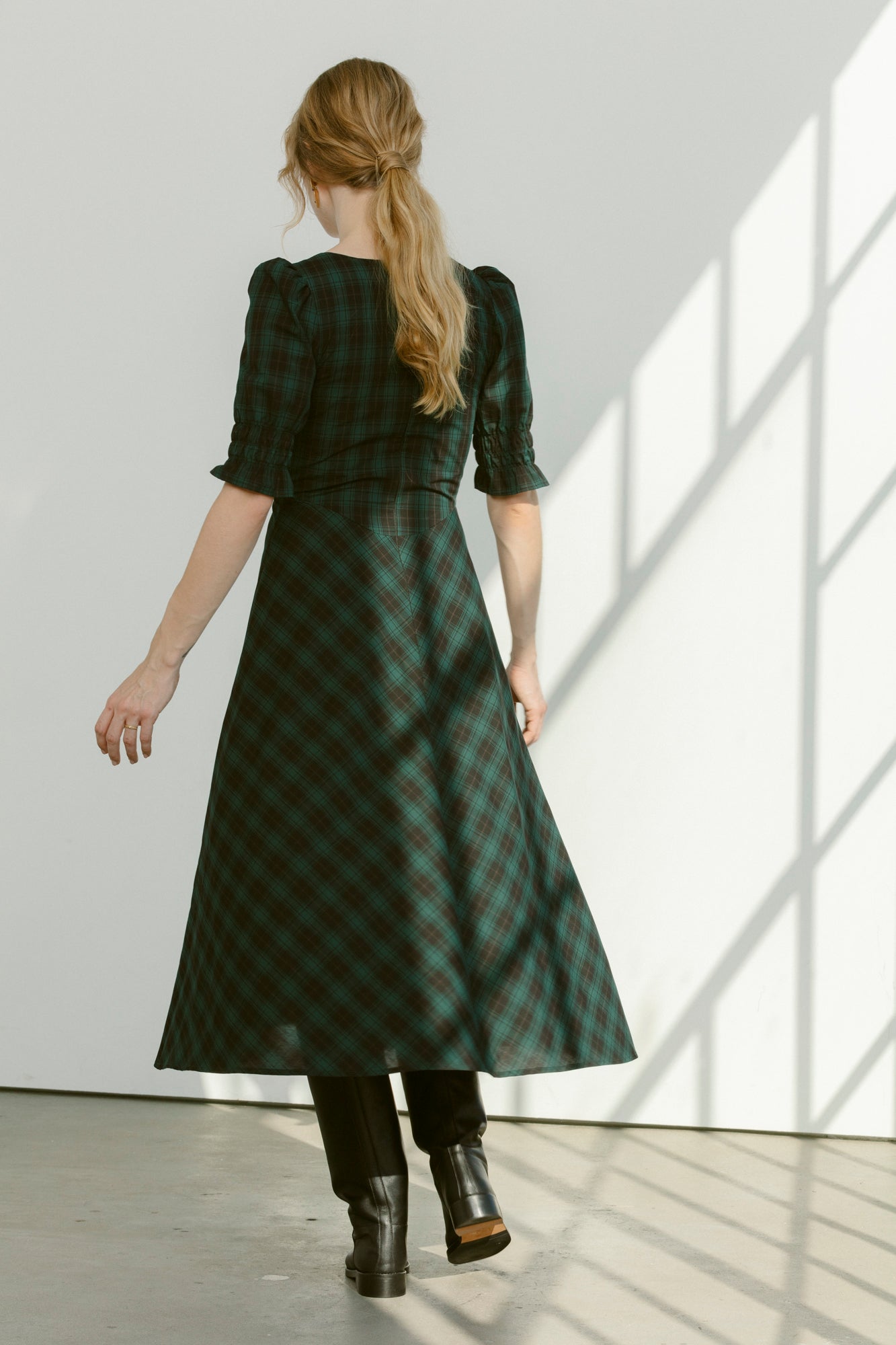 Austen Dress - Dark Plaid