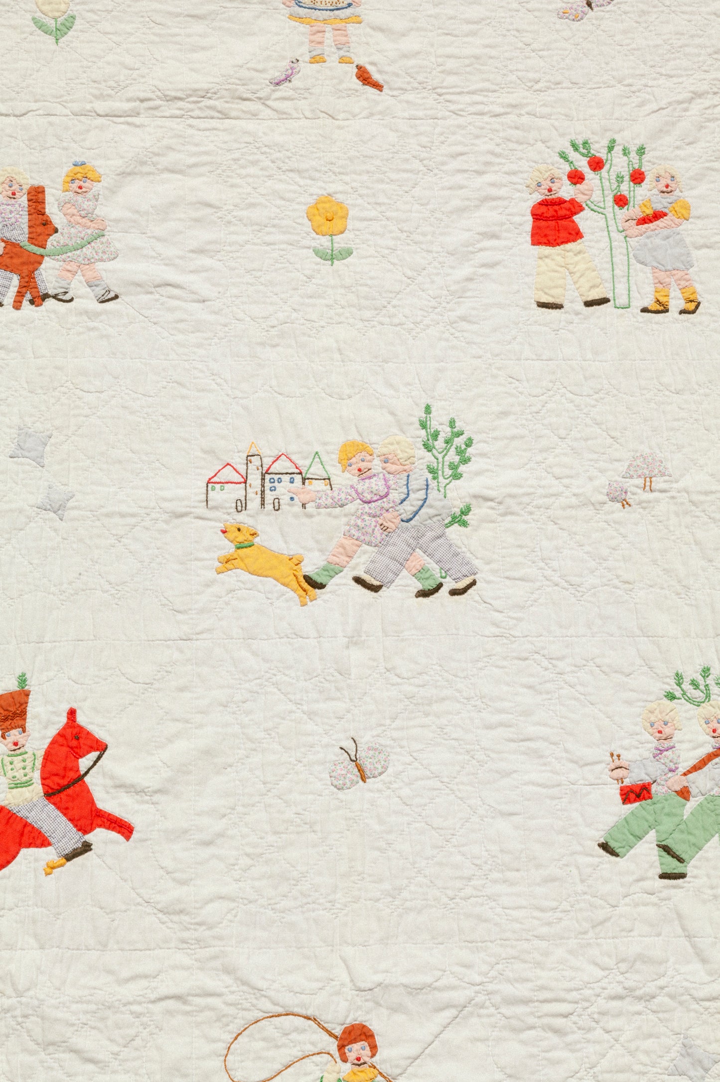 Vintage Baby Quilt - Children at Play
