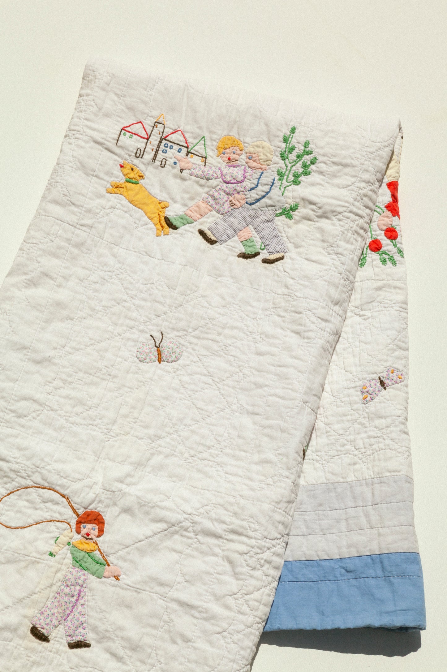 Vintage Baby Quilt - Children at Play