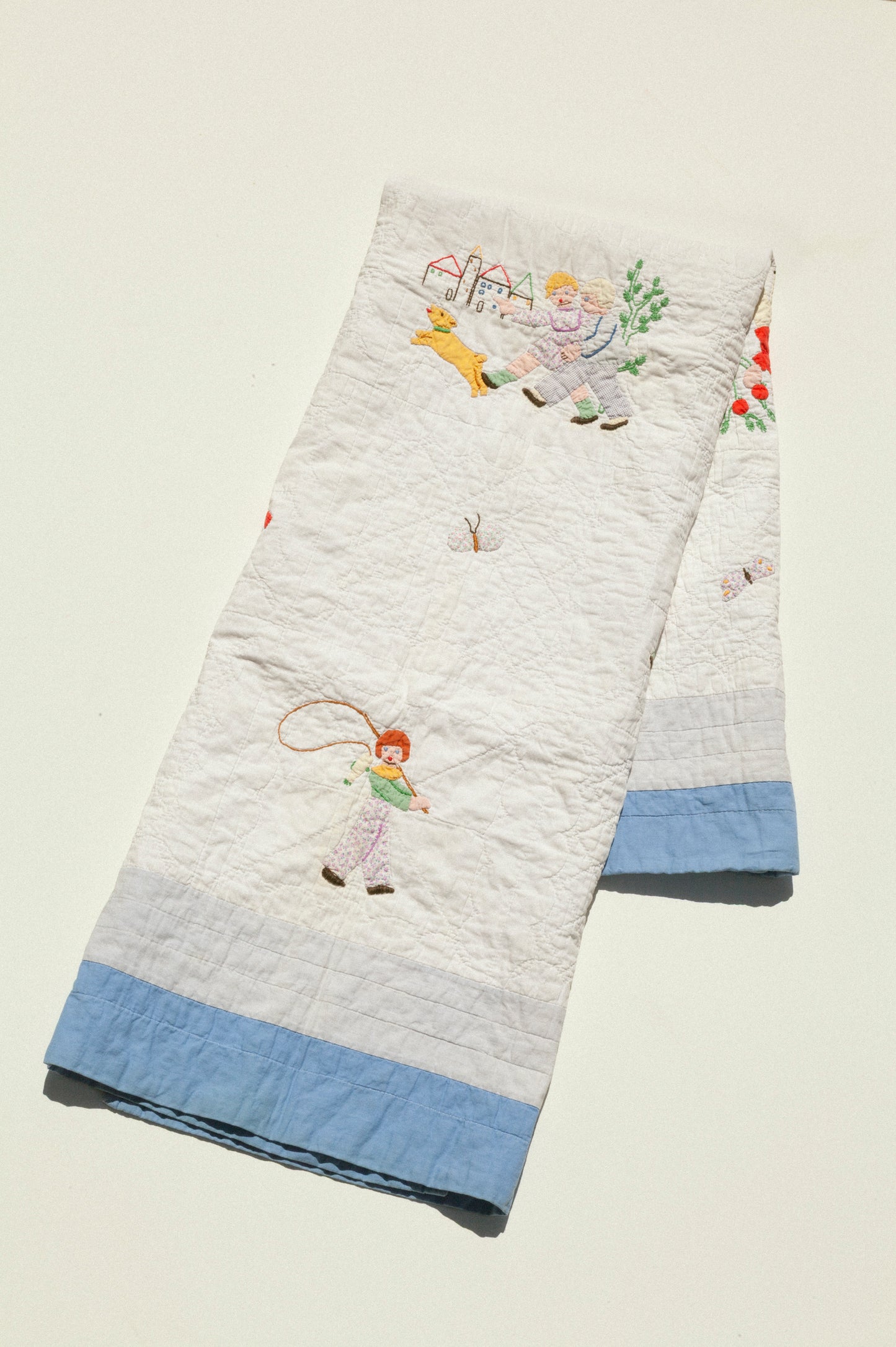 Vintage Baby Quilt - Children at Play