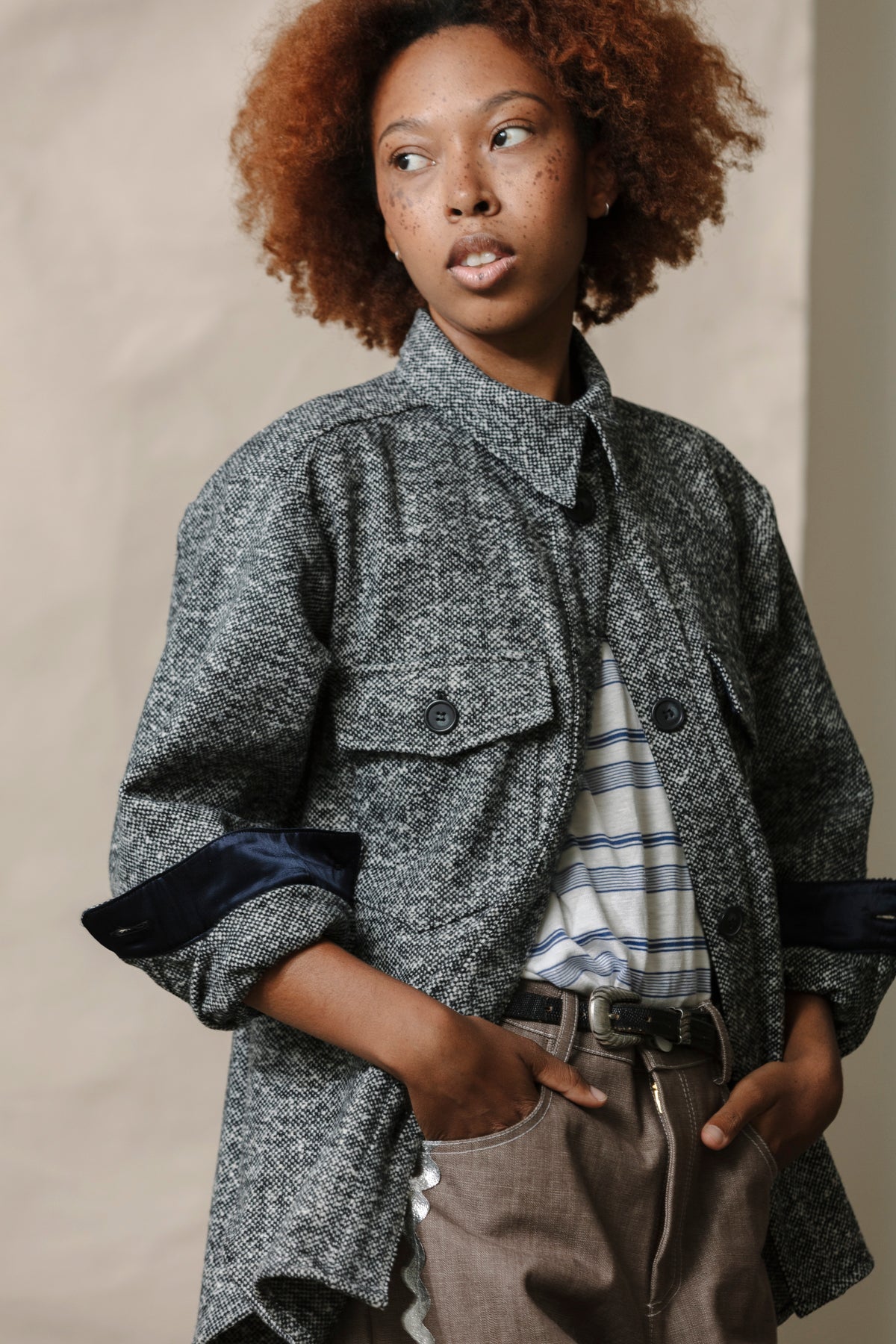 Wool Shirt Jacket - Salt & Pepper