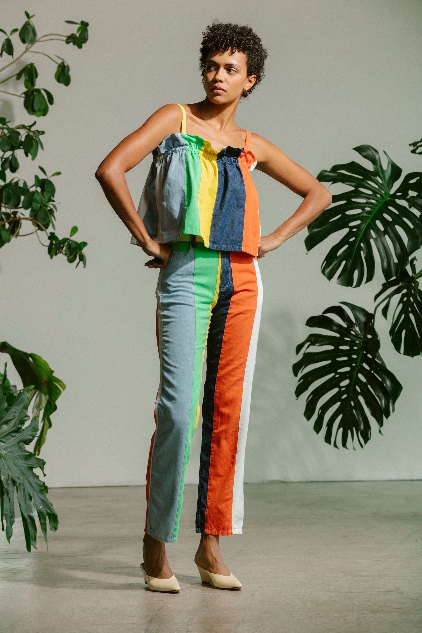 Straight Leg Pant - Cabana Stripe