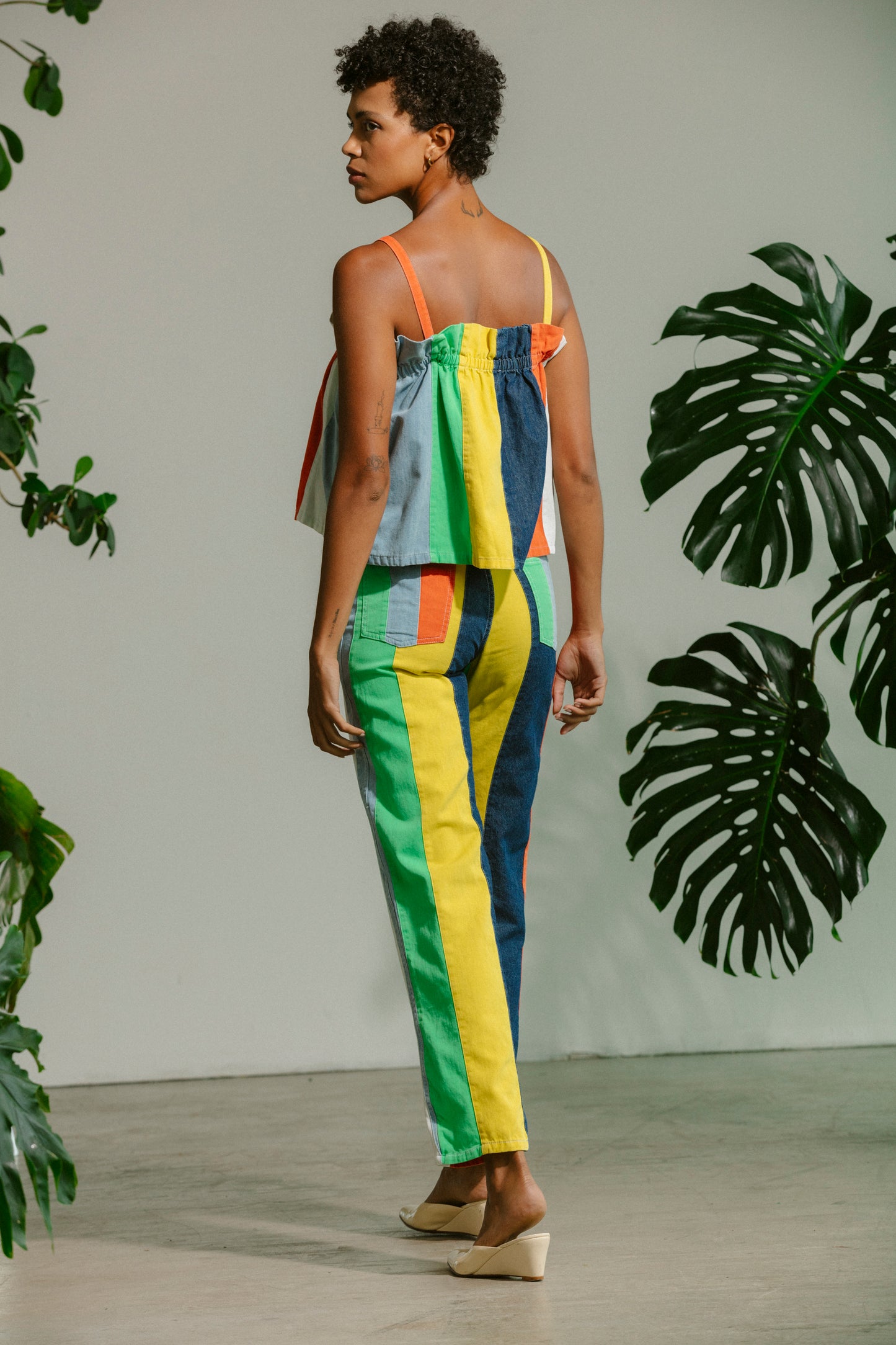 Straight Leg Pant - Cabana Stripe