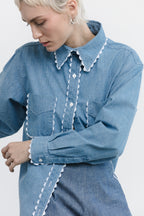 PREORDER Rickrack Perfect Shirt - Medium Wash Chambray