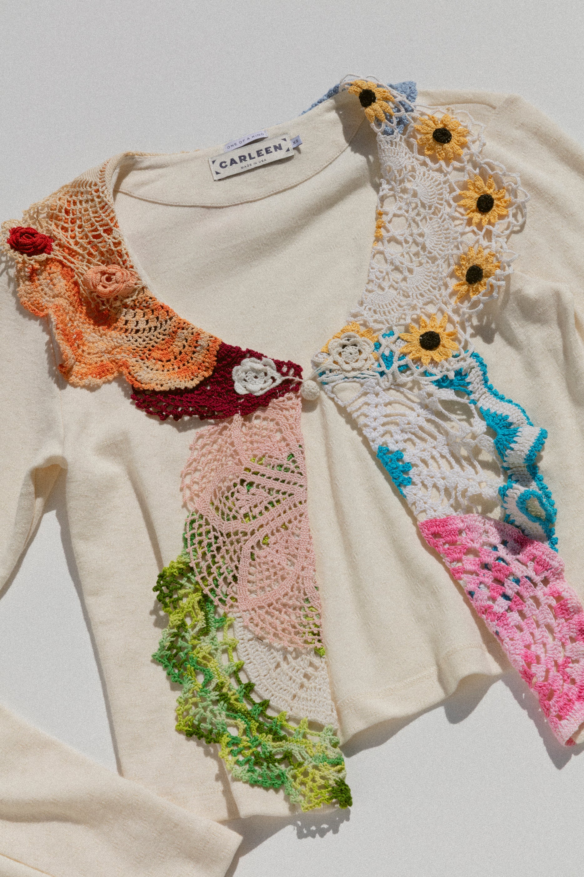 Doily Cardigan - Sunflowers & Roses (XSmall)