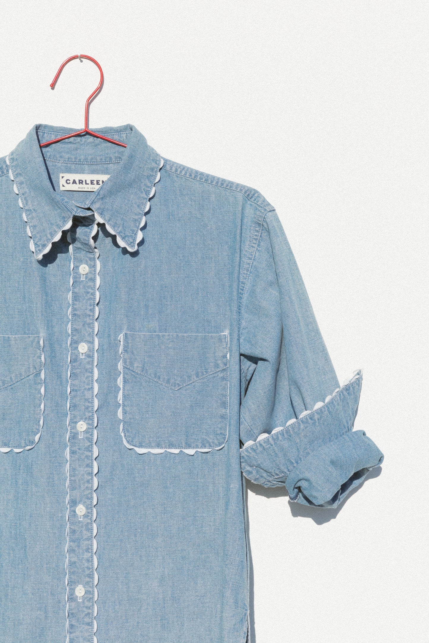 Rickrack Perfect Shirt - Medium Wash Chambray