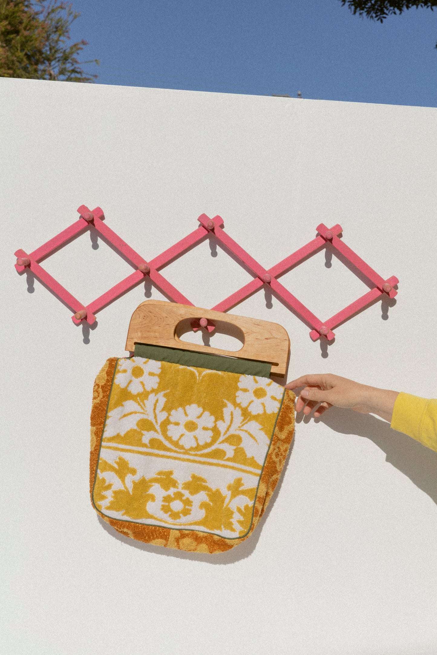 Towel Handbag - Cherry & Gold