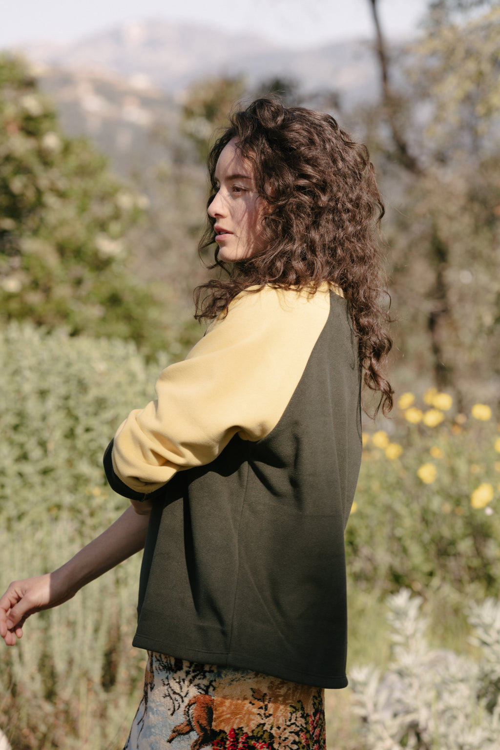 Boxy Raglan - Olive Fleece