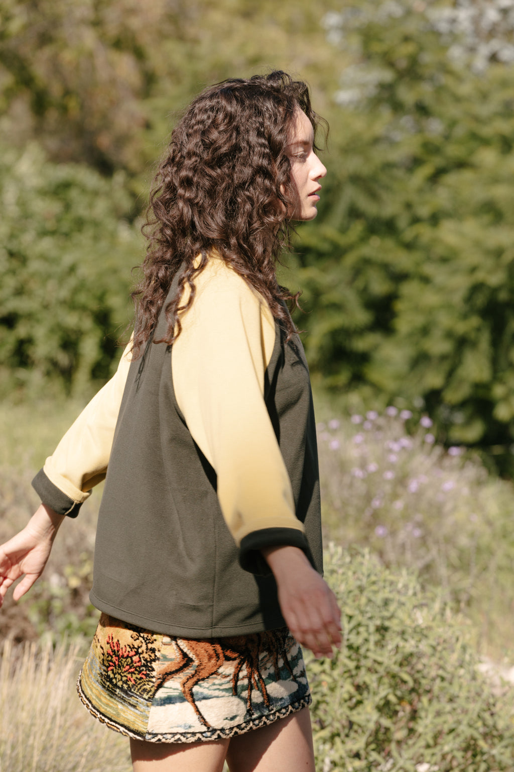 Boxy Raglan - Olive Fleece