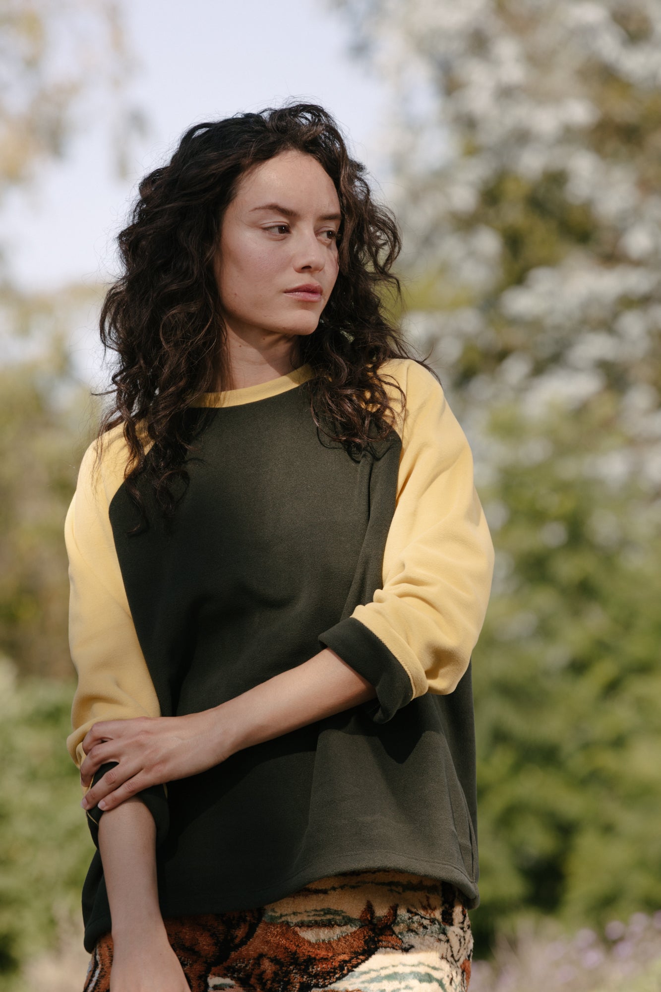 Boxy Raglan - Olive Fleece