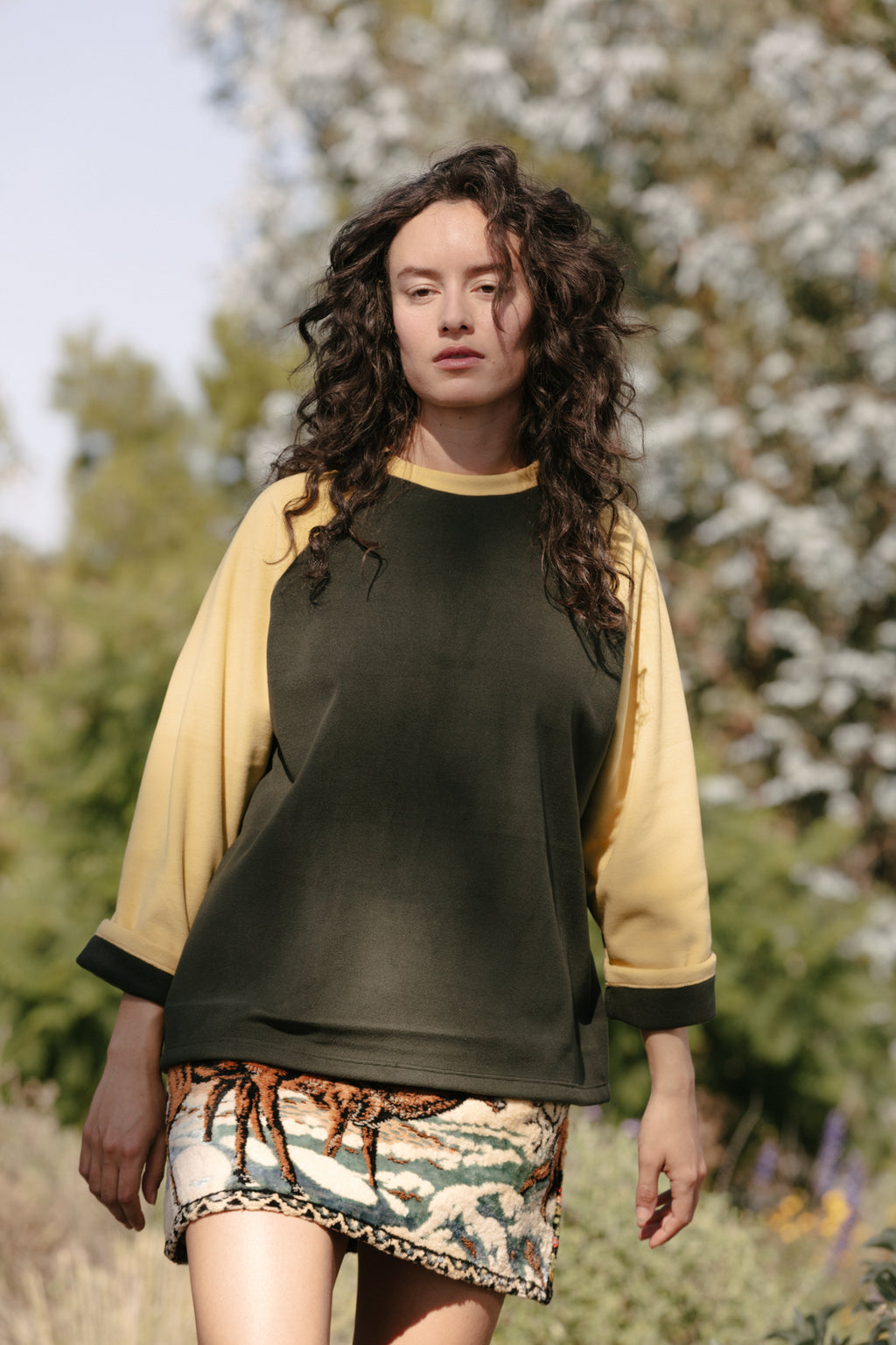 Boxy Raglan - Olive Fleece