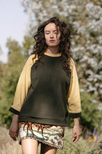 Boxy Raglan - Olive Fleece