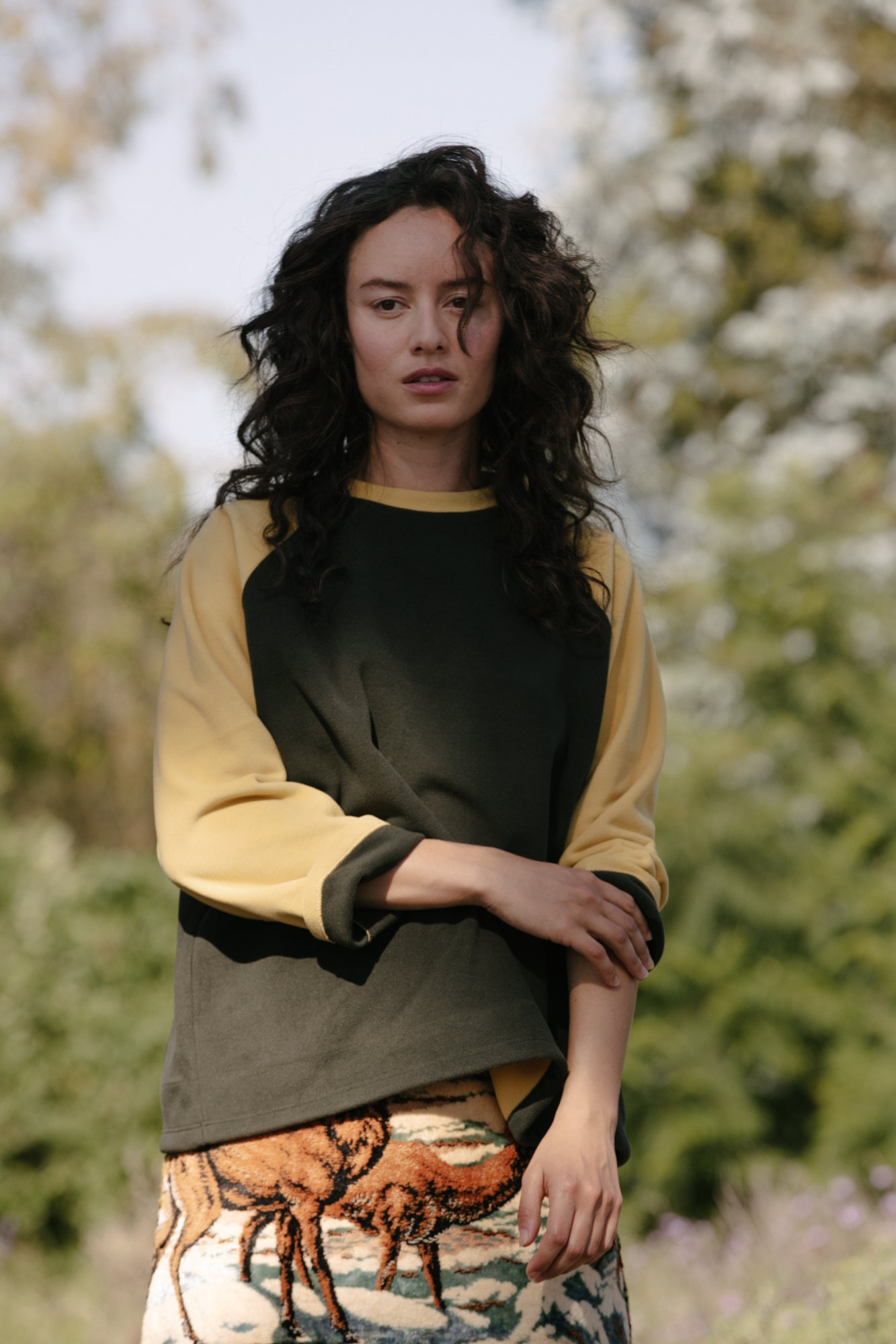 Boxy Raglan - Olive Fleece