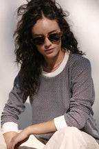 Cuffed Long Sleeve - Dot Jacquard