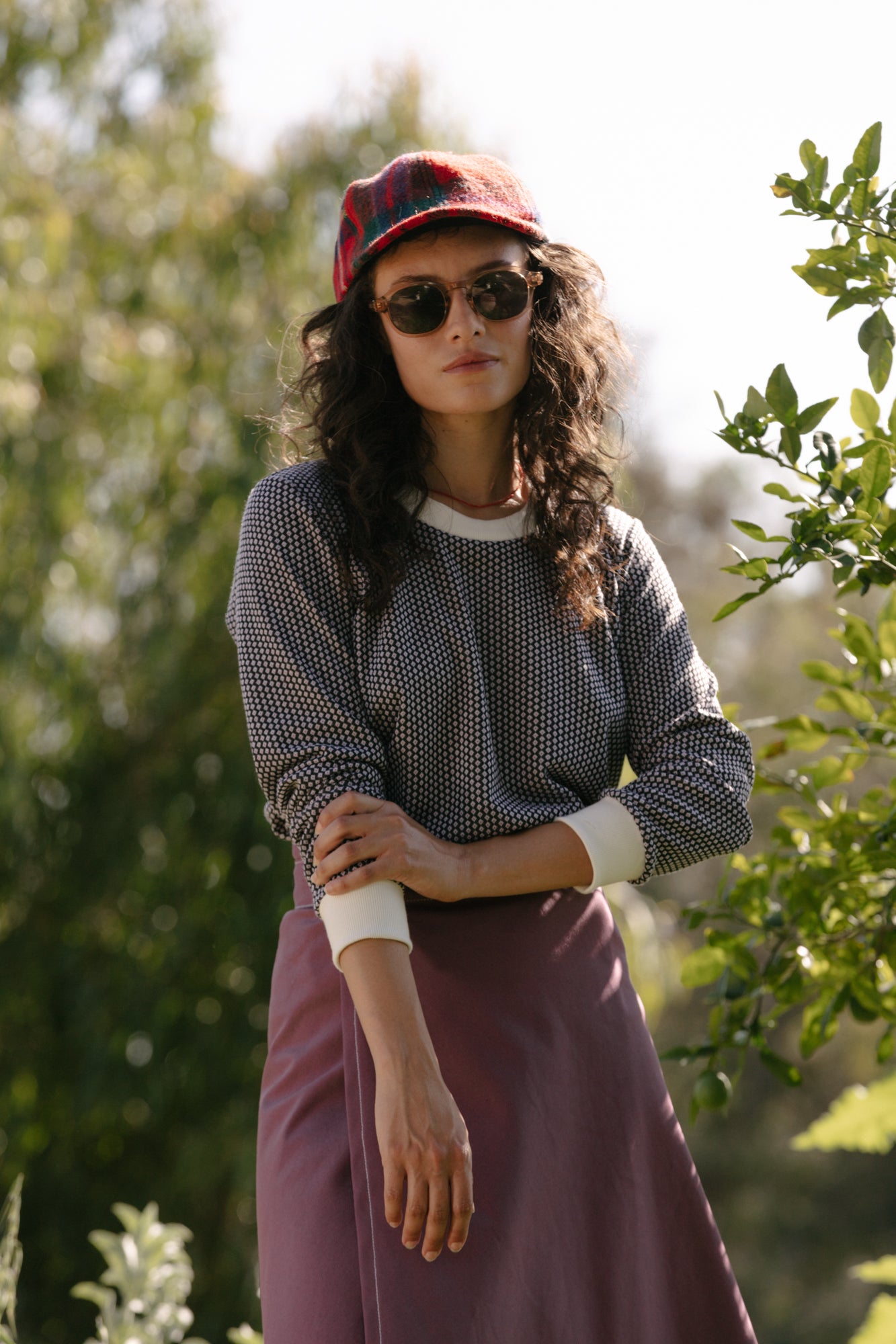 Cuffed Long Sleeve - Dot Jacquard