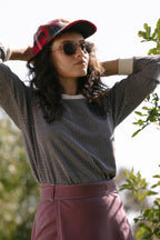 Cuffed Long Sleeve - Dot Jacquard