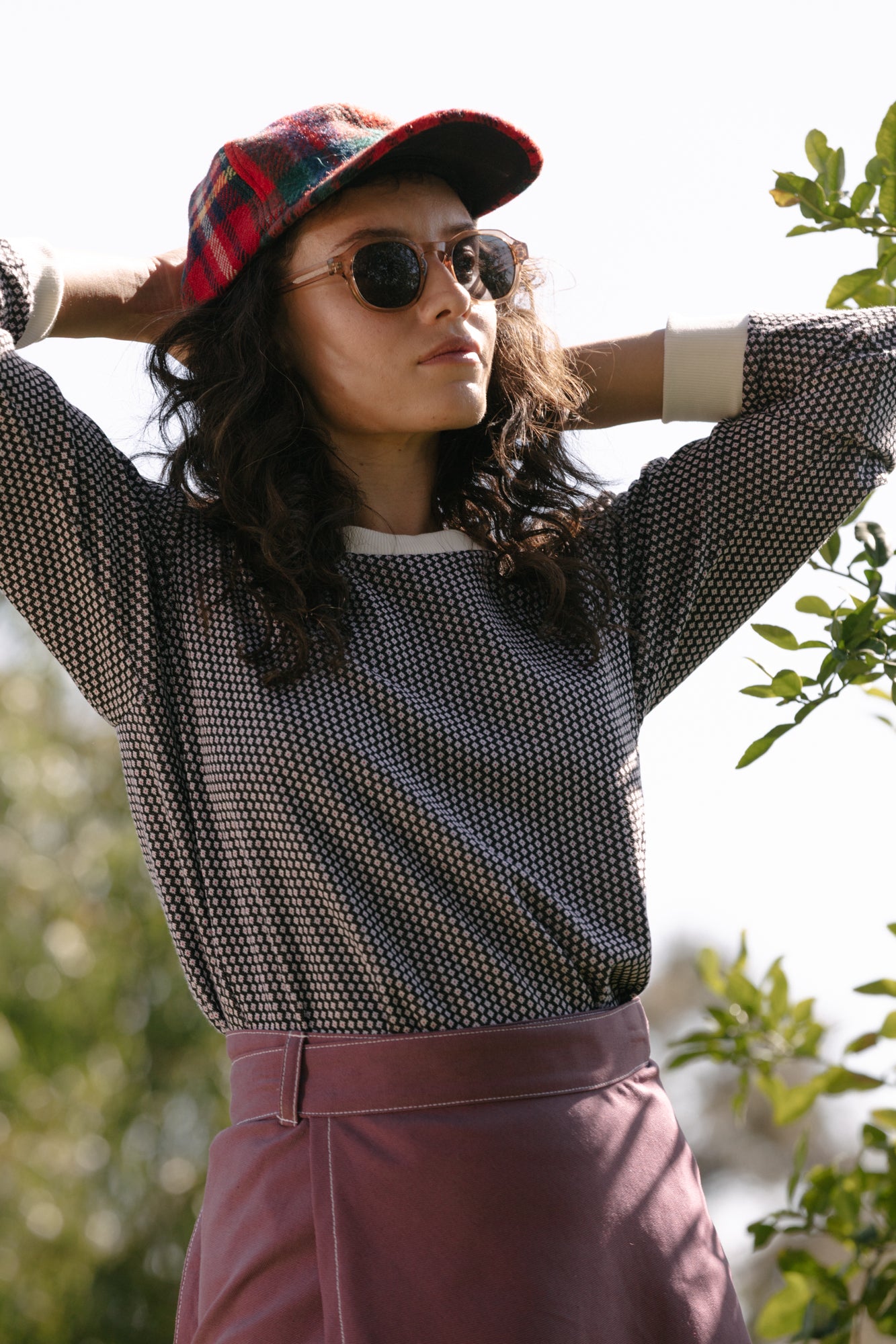 Cuffed Long Sleeve - Dot Jacquard