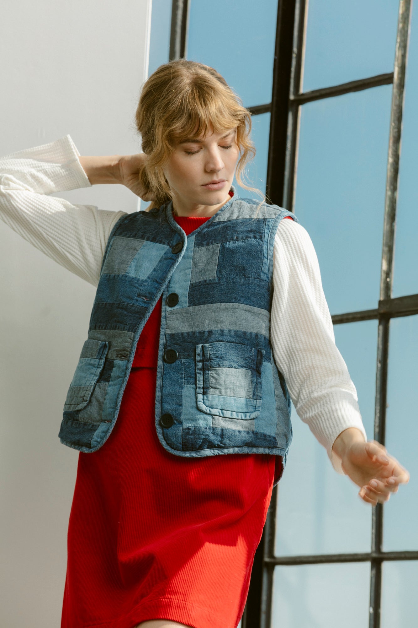 Reversible Vest - Log Cabin