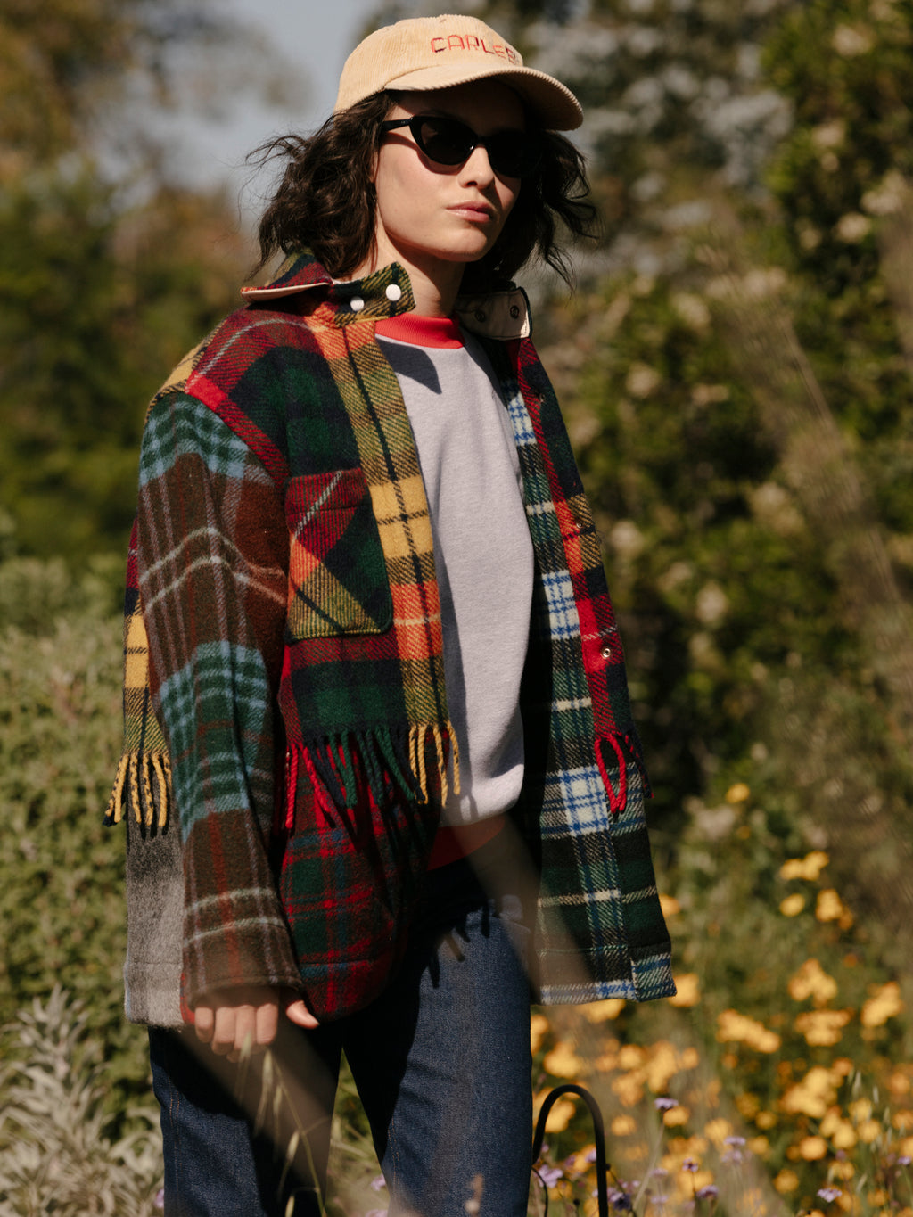 Fringe Plaid Ardmore - RW&B (Large)