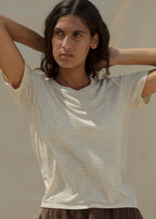 Perfect Little Short Sleeve Shirt - Sungold Stripe