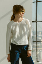 Boatneck Long Sleeve - White Thermal