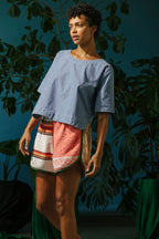 Scallop Shirt - Medium Wash Chambray