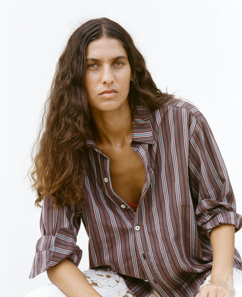 Sequoia Shirt - Brown Dobby Stripe – CARLEEN