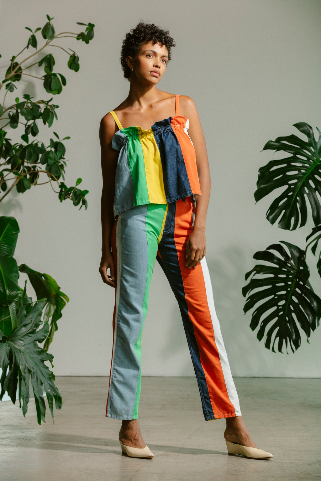 Ruffle Tank - Cabana Stripe