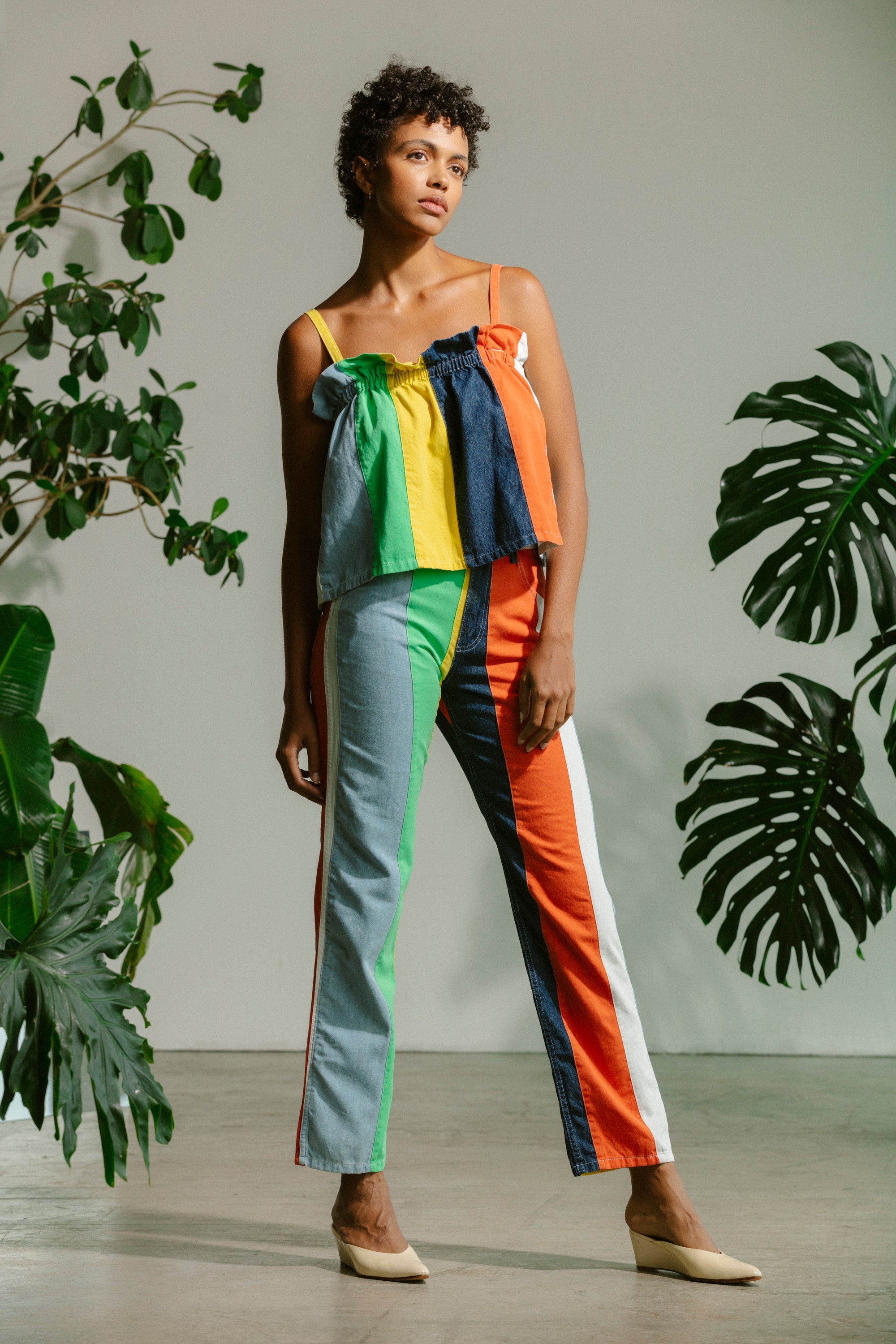 Ruffle Tank - Cabana Stripe