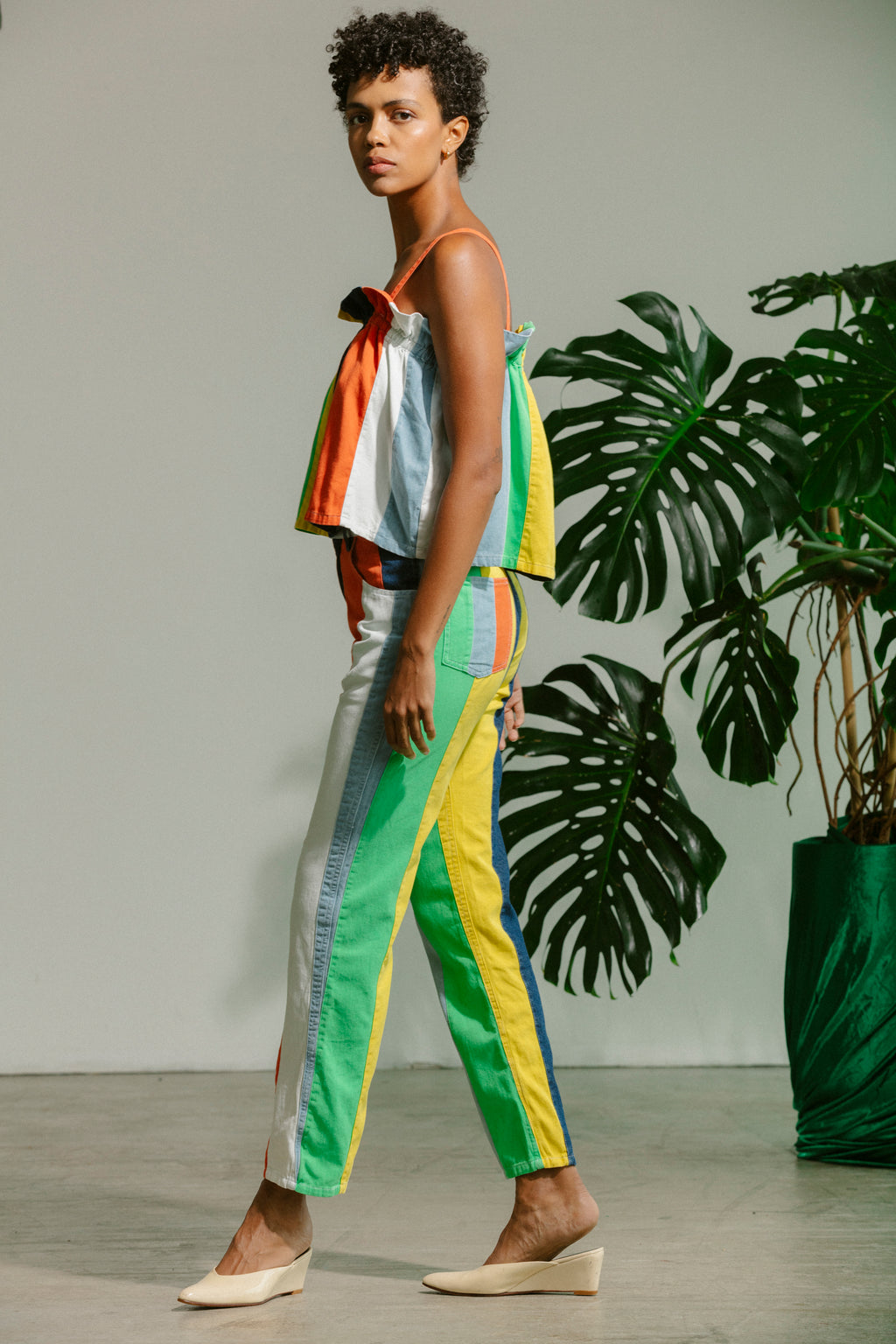 Ruffle Tank - Cabana Stripe