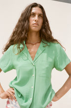 Nancy Button-Waist Shirt - Green