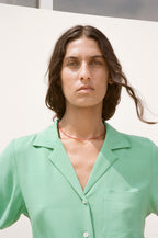 Nancy Button-Waist Shirt - Green