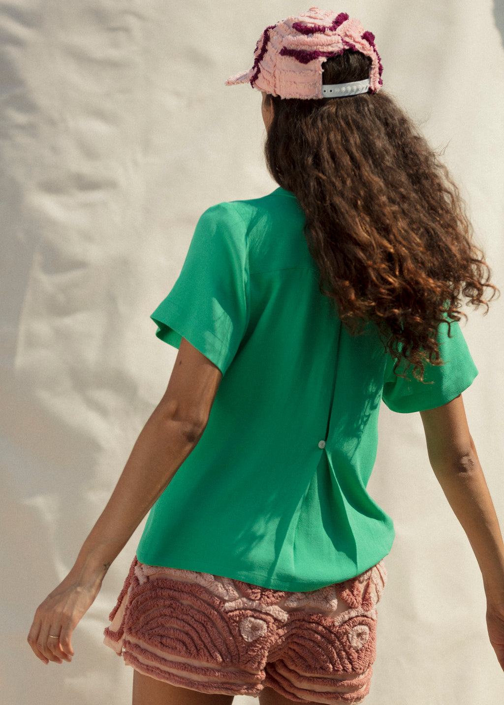 Nancy Button-Waist Shirt - Green