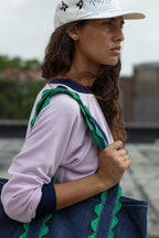 Medium Tote - Green Scallop