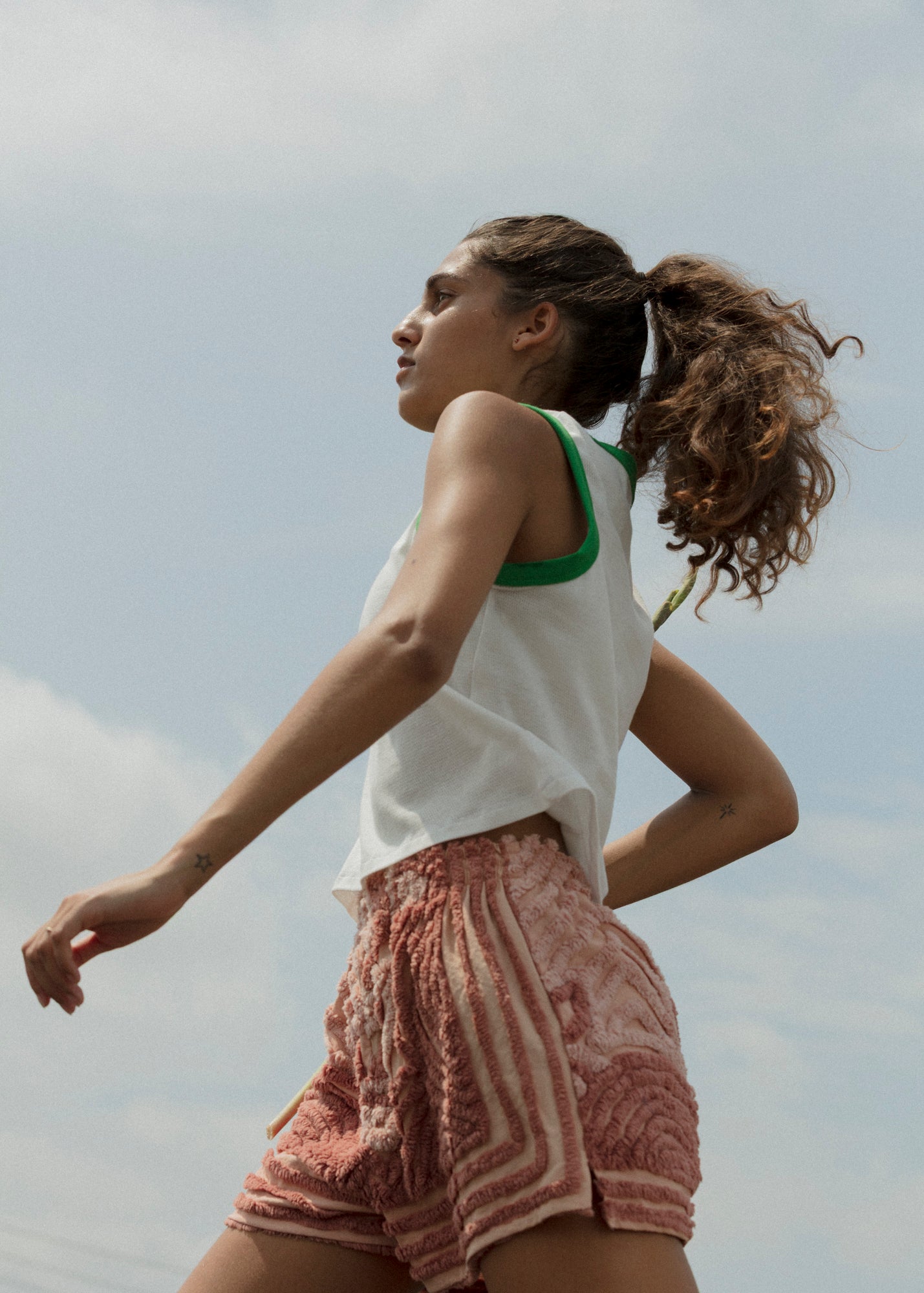 Chloe Tank - White/Green