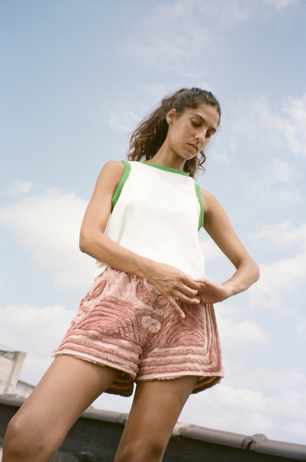 Chloe Tank - White/Green