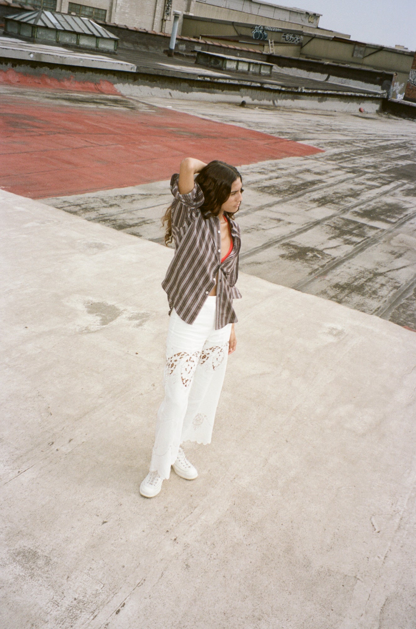 Scout Tie-Back Pant - Ivory Cutwork (S #3)