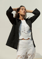 Scout Tie-Back Pant - Ivory Cutwork (S #3)