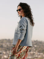 Drop Shoulder Cardigan - Sky