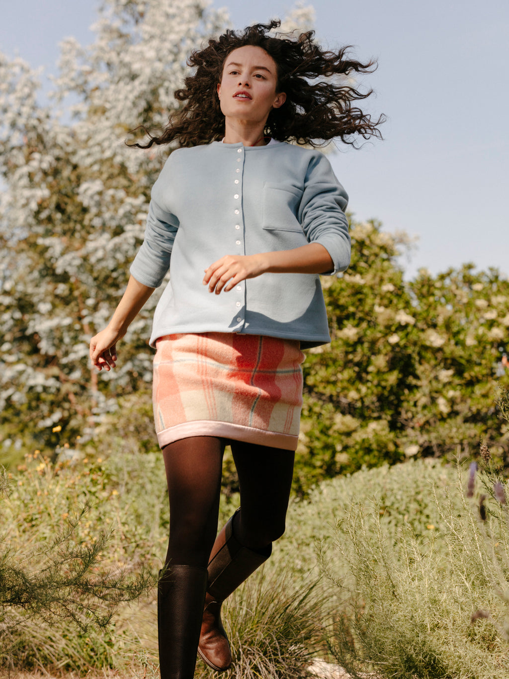 Drop Shoulder Cardigan - Sky