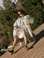 Bias Midi Skirt - Topography Silk