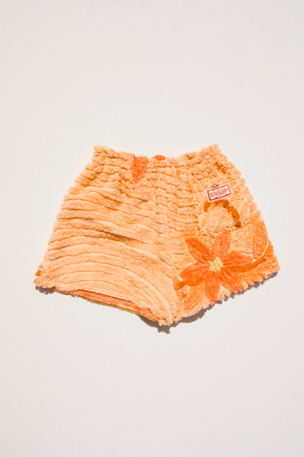Chenille Field Shorts - Peach Floral (S)