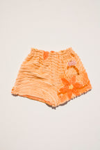 Chenille Field Shorts - Peach Floral (S)