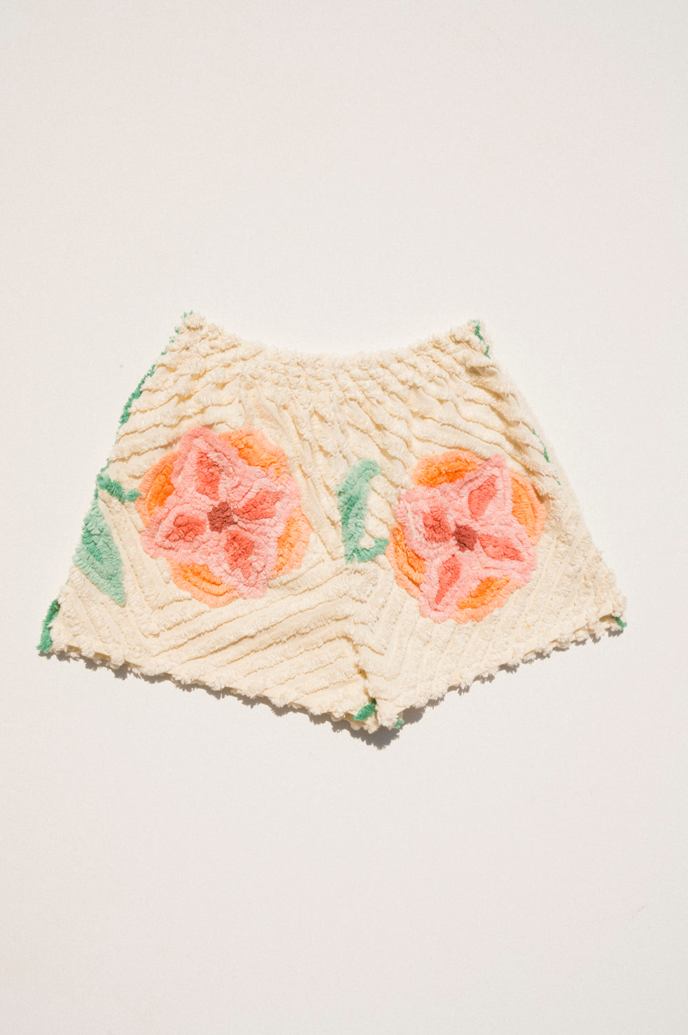 Chenille Field Shorts - Pink Flower (L)